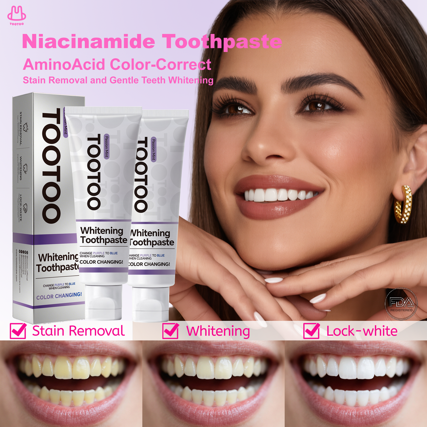 Niacinamide Whitening Toothpaste for Stain Removal 120g