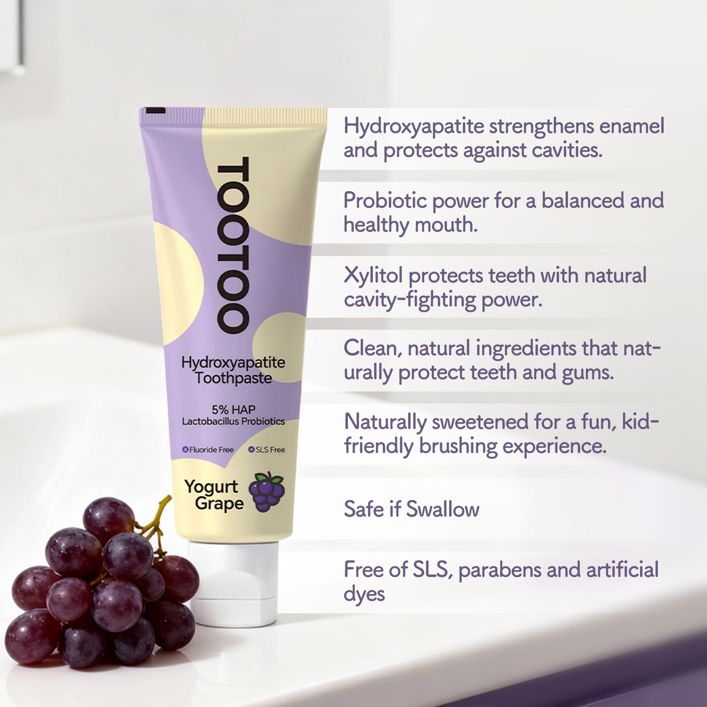 Kids Fluoride‑Free Toothpaste with Hydroxyapatite 120g