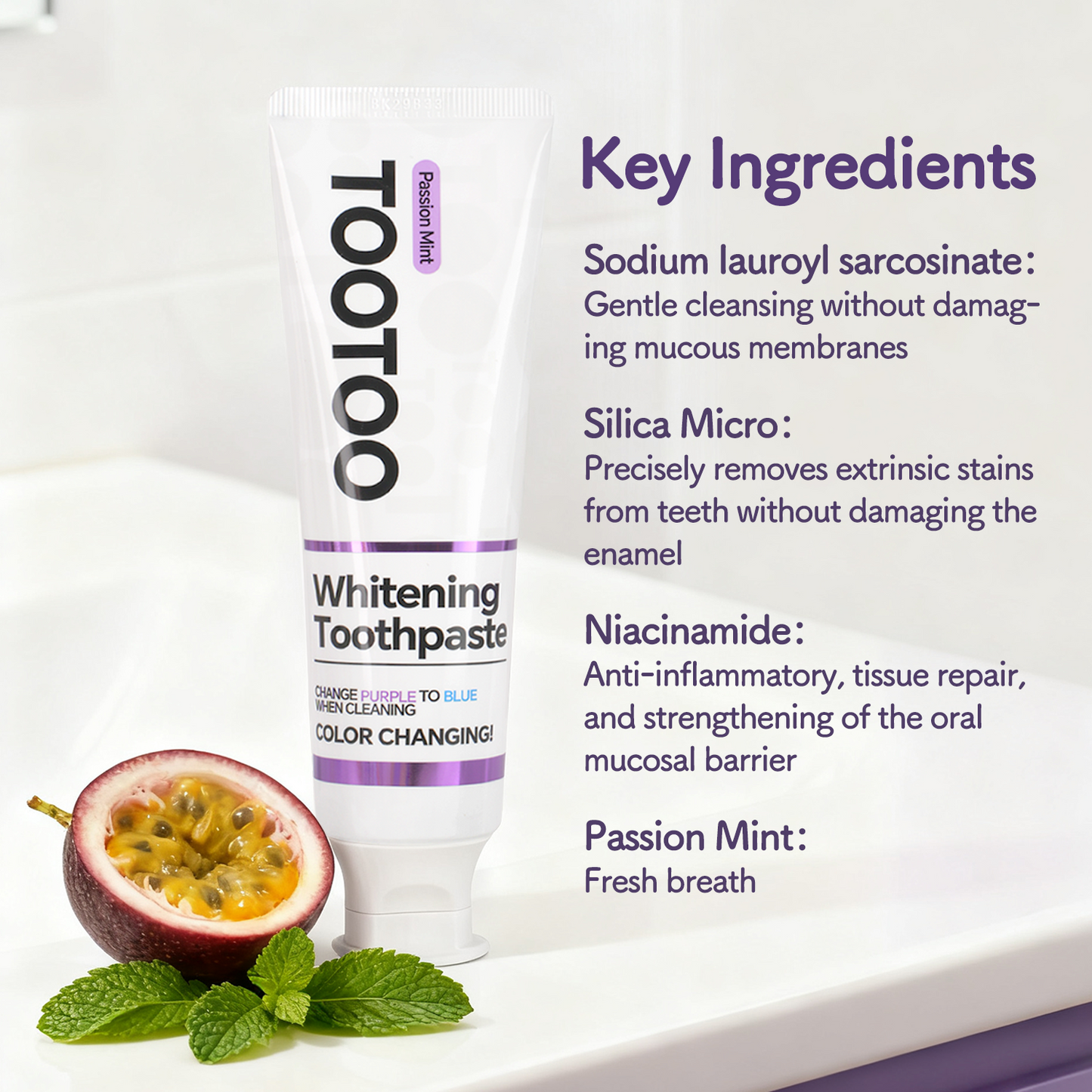 Niacinamide Whitening Toothpaste for Stain Removal 120g